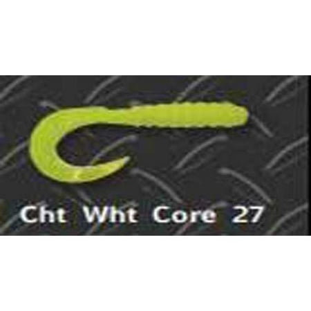 Big Bite Curl Tail Grub 2' 10ct Chartreuse White Core