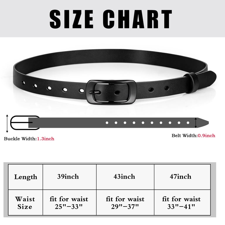 Maikun Women's Leather Pin Buckle Belt, Black photo 6