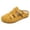 Yellow, variant on Womens Closed Toe Gladiator Clogs Suede Buckles Comfortable Backless Slip on Walking Flat Sandals for Boho Beach Summer 2026 Beige Size 9