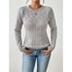 thumbnail image 5 of Suéteres de Punto Ligeros de Crochet con Cuello Redondo y Mangas Largas para Mujer Conjuntos de Otoño A Gris M, 5 of 8