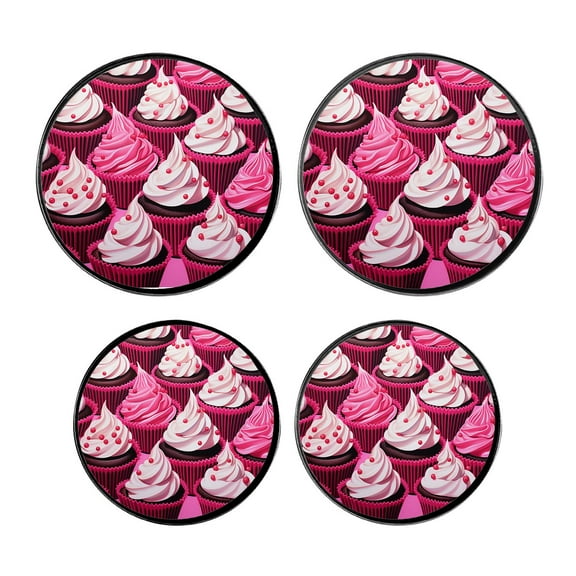 Stove Burner Covers 4 Pcs for Home Decor Cooktop Decorative ,Pink Cupcakes Berries pattern, Round Electric Stove Burner Covers 8Inch And 10Inch