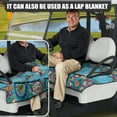 thumbnail image 2 of Yuyamidu Hummingbird Golf Cart Seat Covers, Boho Flowers Golf Cart Seat Towel Blanket with 4 Front Pockets Blue Club Car Cushion Covers, 2 of 7