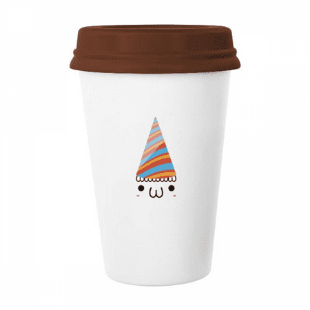 

Lovely Face Festival Party Expression Mug Coffee Drinking Glass Pottery Cerac Cup Lid
