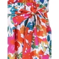 thumbnail image 5 of DARING DIVA Floral Split Hem Short Sleeve Maxi Tropical Dress S White Pink, 5 of 6