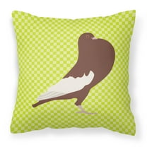 Carolines Treasures BB7780PW1414 English Pouter Pigeon Green Fabric Decorative Pillow, 14 x 14 in.