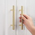 thumbnail image 2 of 5 pomos de puerta de acero inoxidable dorados para muebles., 2 of 2