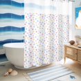 thumbnail image 5 of No Hook Shower Curtain, Colorful Polka Dot Shower Curtains for Bathroom with See Through Top Window, Modern Minimalist Geometric Waterproof & Washable Bath Curtain Extra Long 72"x96", 5 of 9
