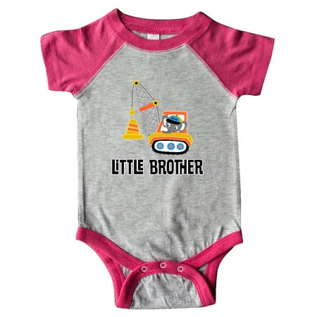 

Inktastic Little Brother Construction Truck Boys Gift Baby Boy Bodysuit