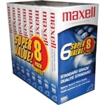 Maxell VHS Cassette Standard Grade T-120, 6 Hour - 8 Pack