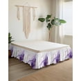 thumbnail image 2 of Marble Purple Wrap Around Bed Skirts for Queen Bed 16" Drop,Bed Skirt with Adjustable Elastic Belt Dust Ruffle Bed Valance for Bedroom Hotel Gold White Modern Gradient Ocean Ripple Bed Frame Cover, 2 of 7