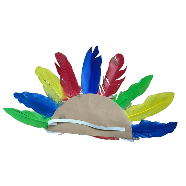 Diadema india de plumas sintéticas para niños, ideal para fiestas temáticas de otoño, accesorios de disfraces