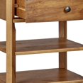 thumbnail image 2 of 24 Inch Teak Wood Nightstand, 1 Drawer and 2 Shelves, Brown, 2 of 5