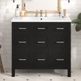 thumbnail image 5 of Harper & Bright Designs 36" Bathroom Vanity with Sink, Bathroom Combo Cabinet Undermount Sink with Storage Drawers and 2 Doors, Black, 5 of 15