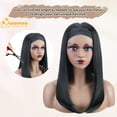 thumbnail image 5 of QUEENTAS Headband Wig 16 Inch Straight – Pre Plucked Natural Hairline Glueless Synthetic Wig Heat Resistant Tangle-Free for Daily Party Use (Black), 5 of 6