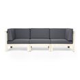 thumbnail image 2 of Noble House Oana Outdoor Acacia Wood Sofa with Cushions Weather Gray/Dark Gray, 2 of 9