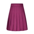 thumbnail image 4 of Womens Stretchy Pleated Midi Skirt Comfort High Waist Cheerleader School Uniform Skirt for Teen Girls, 4 of 6