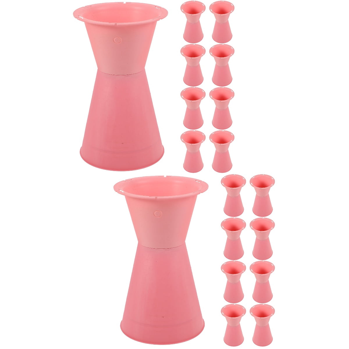 Set of 2 Sword Bucket Bouquet Bottom Foam Blocks Artificial Decor Vases Wedding Bride Pink
