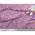 thumbnail image 3 of Soimoi Purple Poly Georgette Fabric Insect & Cat Animal Printed Craft Fabric by The Yard 52 Inch Wide, 3 of 3