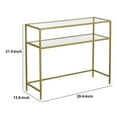 thumbnail image 5 of Kin 39 Inch Sofa Console Table, Metal Frame, Tempered Glass Shelves, Gold, 5 of 5