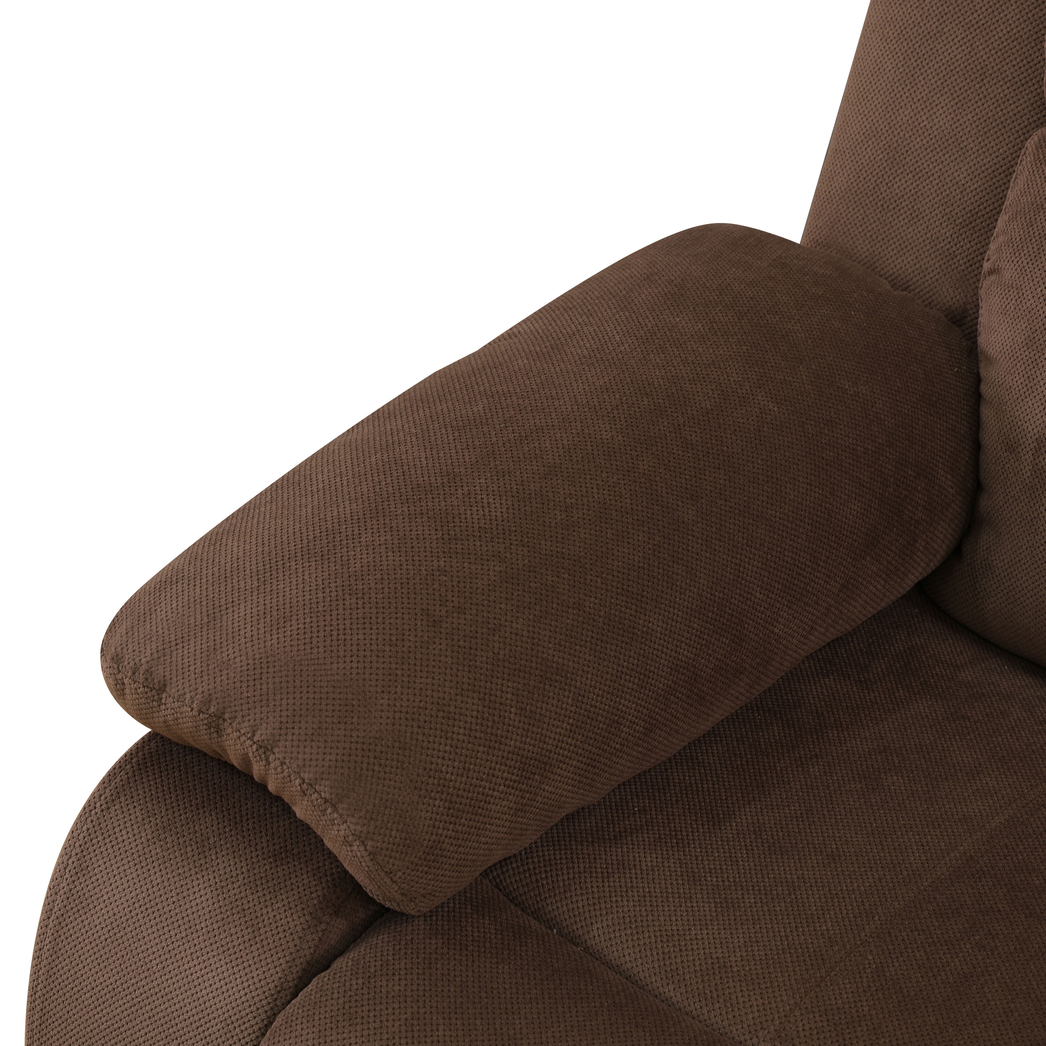 MAYEERTY Oversized Power Recliner Sectional Sofa, L-Shape Corner Couch with USB Port, Cup Holders & LED Lights, for Living Room, Home Theater, Brown