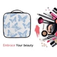 thumbnail image 6 of FORMRS Travel Makeup Bag Large Capacity Train Case Cosmetic Organizer with Adjustable Dividers, Blue Butterfly, 6 of 8