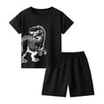 thumbnail image 2 of larppty Pajamas for Boys Cute Short Sleeve and Shorts Sleepwear 2PCS Big Kids PJS Nighty Clothes(2-3 Years,Black), 2 of 5
