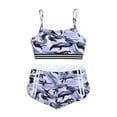 thumbnail image 3 of DPOIS Kids Girls Camouflage Outfits 2 Pieces Dance Sports Crop Top and Shorts Set Camo Purple 14, 3 of 7