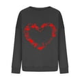 thumbnail image 4 of Elvqul Sweatshirts for Women Graphic Black Crew Neck Valentine's Day Shirts Loose Fit Tunic Tshirts Long Sleeve Sweatshirts, 4 of 5
