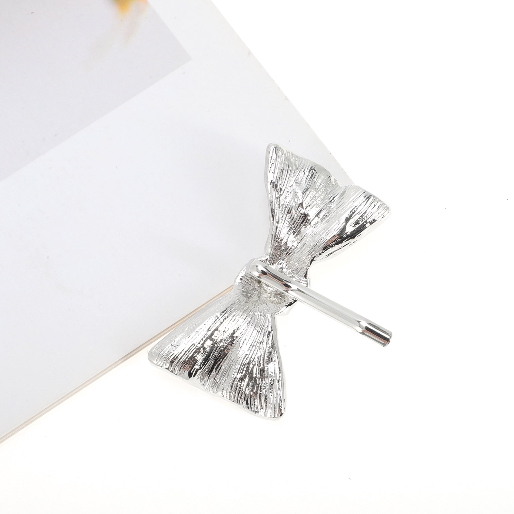 Unique Bargains Stylish Bow Ponytail Buckle Hair Clip for Women 1 Pc Silver Tone