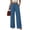 Blue-XXL, variant on Women's Flowy Loose Wide-Leg Pants with Deeply Pockets, Everyday Casual Wear