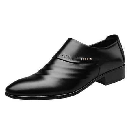 HSMQHJWE Men S Dress Sneakers Casual Dress Shoes For Men Leather Fashion Style Men S Breathable Comfortable Business Slip On Leisure Solid Color Leather Shoes Sneaker Work Boots Men