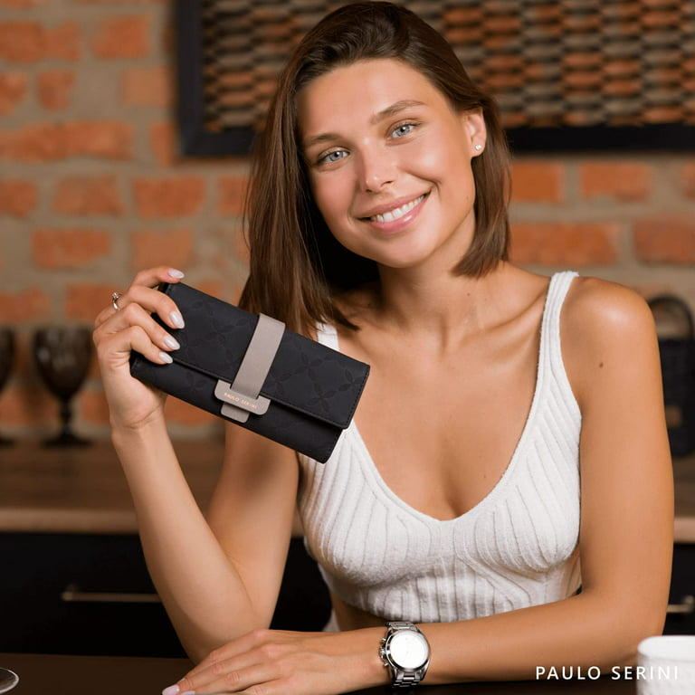  PAULO SERINI® Wallet Women - Womens Wallet with Coin Purse -  Card Holder 9 Cards - Wristlet - Wallets for Women - Birthday Gifts for  Women - Billeteras de Mujer 