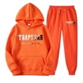 thumbnail image 1 of Productos en liquidación Chándal deportivo con capucha para mujer, ropa unisex de dos piezas para correr, jersey de manga larga, sudadera con capucha + conjunto de pantalones de chándal Naranja XXL, 1 of 2
