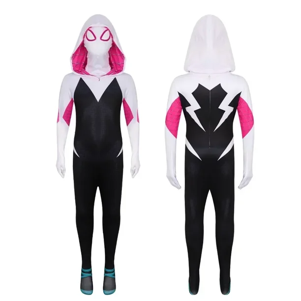 Disfraz de araña fantasma Gwen Stacy para niñas, mono para mujer, adulto, niño, disfraz de Spiderman para Halloween, disfraz de fantasía sexy