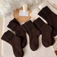 thumbnail image 7 of OYXSER 5 Pairs Womens Solid Mid Calf Socks, Elastic Cuff Warm Soft Fit Suitable for All-Day Wear, 7 of 7