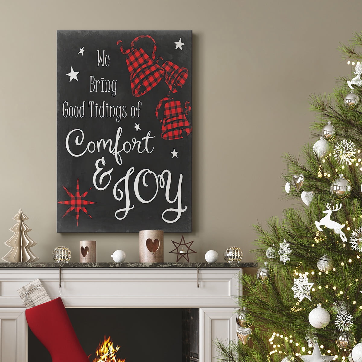 Comfort and Joy in Red- Gallery Wrapped Canvas