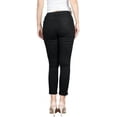 thumbnail image 4 of BodiLover, Women's, Ripped Ankle Length Mid Rise 5 Pockets Comfy Skinny Cropped Jeans, Black, 9, 4 of 4