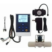 DIGITEN Water Flow Control Quantitative Controller+G1"Flow Sensor Meter+G1"Solenoid Valve+12V power