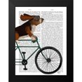 thumbnail image 2 of Fab Funky 12x14 Black Modern Framed Museum Art Print Titled - Basset Hound on Bicycle, 2 of 5