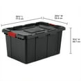 thumbnail image 3 of Sterilite 27 Gallon Durable Industrial Tote w/Red Latches, Black, 8 Pack, 3 of 11