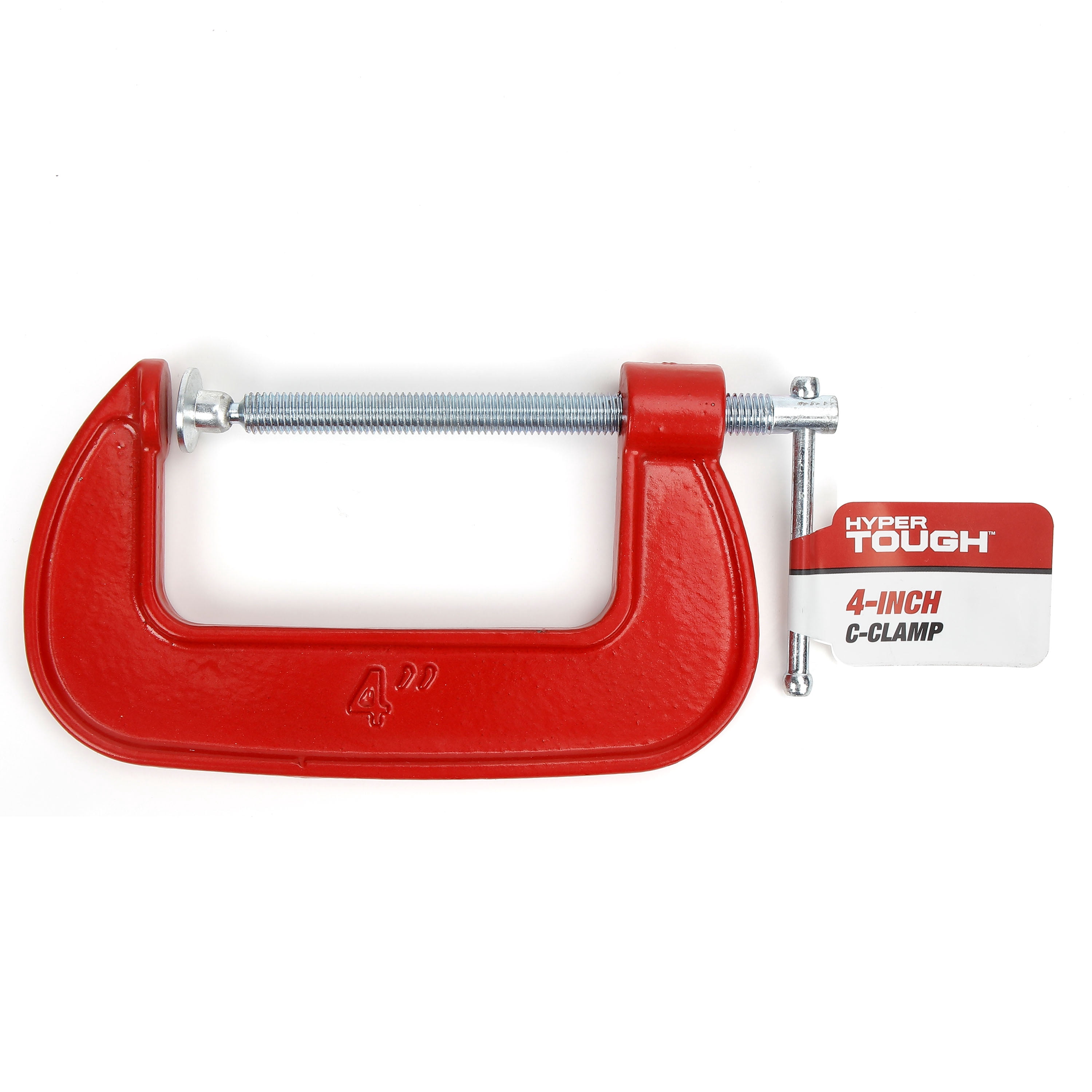 Hyper Tough 4-Inch C-Clamp with Steel Threaded Screw and Swivel Jaw Pad