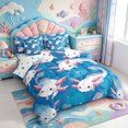 thumbnail image 2 of Manfei 3D Print Axolotl 7pcs Queen Bedding,Watercolor Ocean Animal Bedding Comforter Set Queen,Polkadot Reversible, 2 of 7