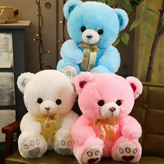 Teddy Bear Stuffed Animals 14 inch Soft Cuddly Stuffed Plush Teddy Bear Cute Plush Toys for Birthday Christmas New Year Valentine’s Day Wedding Party(White)