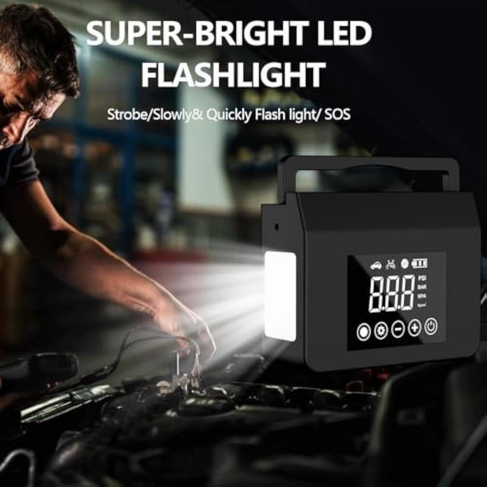 Portable Car Jump Starter with Air Compressor,4000A Car Battery Jump Starter (ALL Gas/7.0L Diesel) with 150PSI Tire Inflator, 12V Car Battery Jump Power,15000mAh Power Bank With LED Light