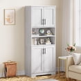 thumbnail image 2 of EastVita Tall Bathroom Cabinet Freestanding Bathroom Storage Cabinet with 4 Doors and Adjustable Shelves 67 Inch Cupboard Modern Storage Cabinet for Kitchen Pantry Living Room Antique-White, 2 of 8
