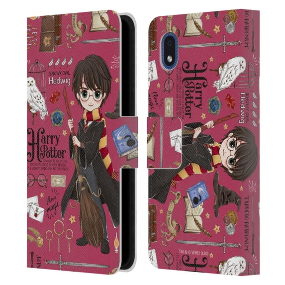 Head Case Designs Officially Licensed Harry Potter Deathly Hallows XXXVII Harry Pattern Leather Book Wallet Case Cover Compatible with Samsung Galaxy A01 Core (2020)