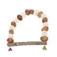 thumbnail image 4 of Columpio de madera para masticar pájaros, bola de ratán de pecanas, percha colgante para loros con cascabeles para cacatúas, agapornis, 4 of 14