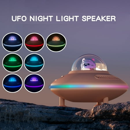 UFO-Shaped Bluetooth Speaker for Father s Day Gift with LED Lights - Portable Wireless Gift for Dad  Daddy Day Present  Hi-Fi Sound  Beige