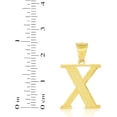 thumbnail image 4 of Floreo 10k Yellow Gold 0.7" Textured Block Letter Initial A-Z Alphabet Charm Pendant with Optional Chain Necklace, 4 of 4
