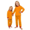 thumbnail image 4 of Family Halloween Matching Pajama Set, Soft-Touch Snuggle Comfort Frosty Storytime Essential 2-Piece Pullover Top Pants for Men Women Kids Baby, Round Collar Elastic Waist - Child, Orange 3Y, 4 of 5